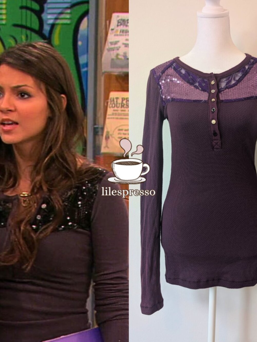 free people purple sequin lace thermal ASO tori vega victorious (small)